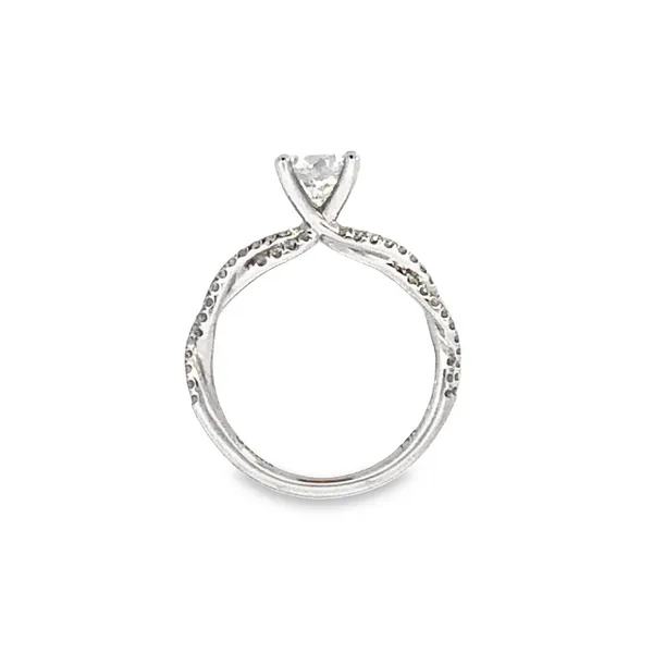 White Gold Spiral Shank Round Cut Diamond Solitaire Engag...