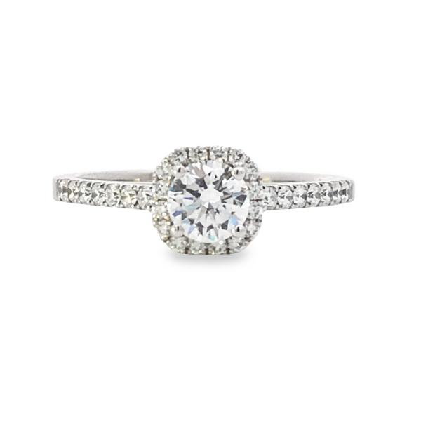 White Gold Round Cut Diamondl Engagement Ring with Halo JMR Jewelers Cooper City, FL