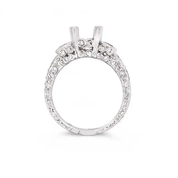 White Gold 3-Diamond Engagement Ring Image 2 JMR Jewelers Cooper City, FL