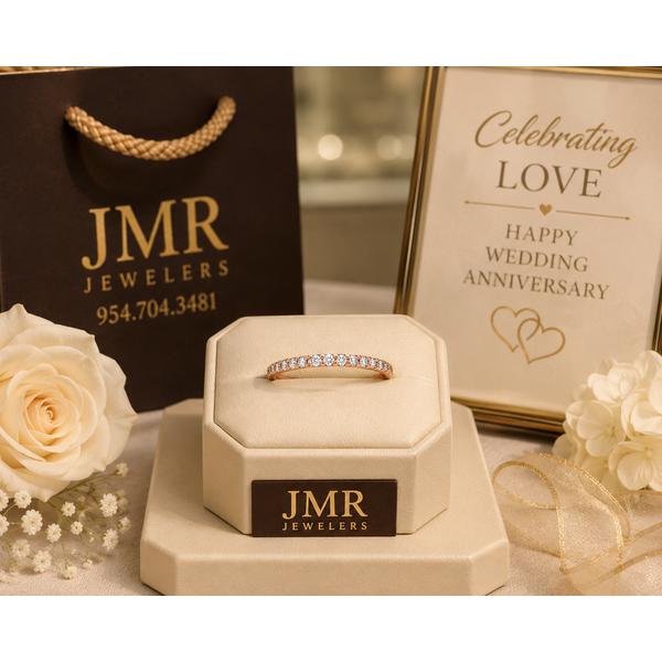 14Kt Rose Gold Diamond Wedding Band Image 3 JMR Jewelers Cooper City, FL