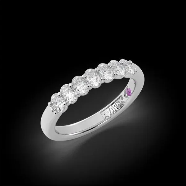 14K White Gold 7 Stone Oval Cut Diamond Band