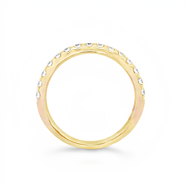 14K Yellow Gold and Diamond Wedding Band Image 2 JMR Jewelers Cooper City, FL