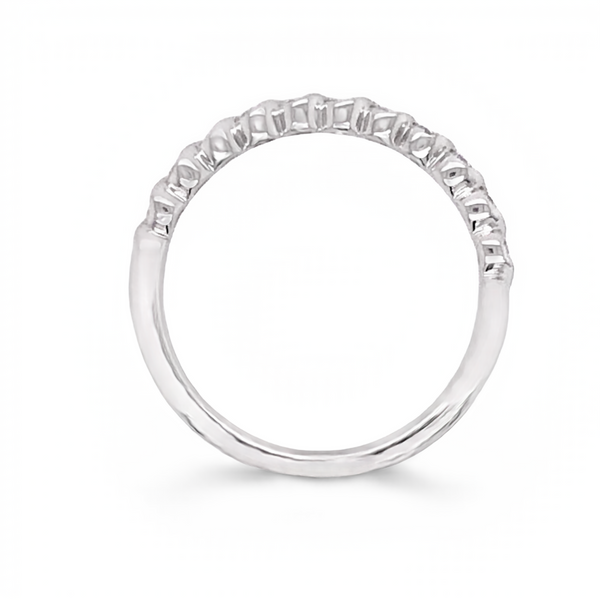 14K White Gold and Diamond Wedding Band Image 2 JMR Jewelers Cooper City, FL