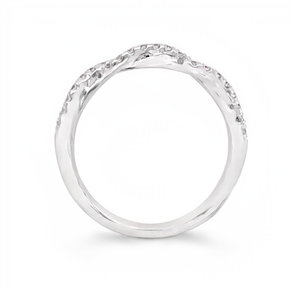 14K White Gold and Diamond Wedding Band Image 2 JMR Jewelers Cooper City, FL