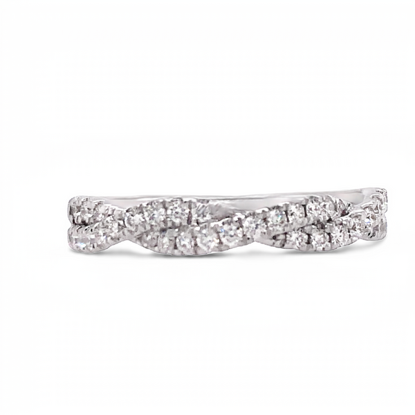 14K White Gold and Diamond Wedding Band JMR Jewelers Cooper City, FL