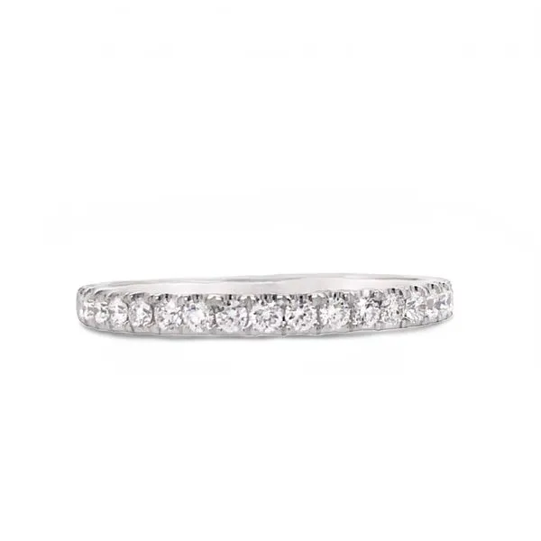 14K White Gold Diamond Wedding Band