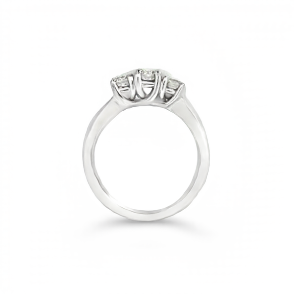 White Gold 3-Stone Round Cut Natural Diamond Engagement Ring Image 2 JMR Jewelers Cooper City, FL