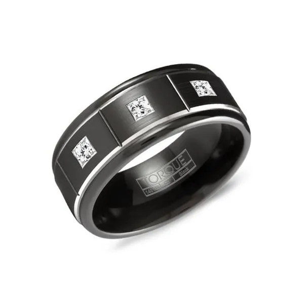 Mens Diamond Wedding Band in Cobalt .12cttw 9mm