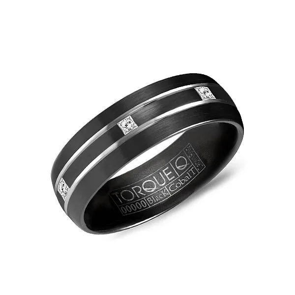Mens Diamond Wedding Band in Cobalt .15cttw 7mm