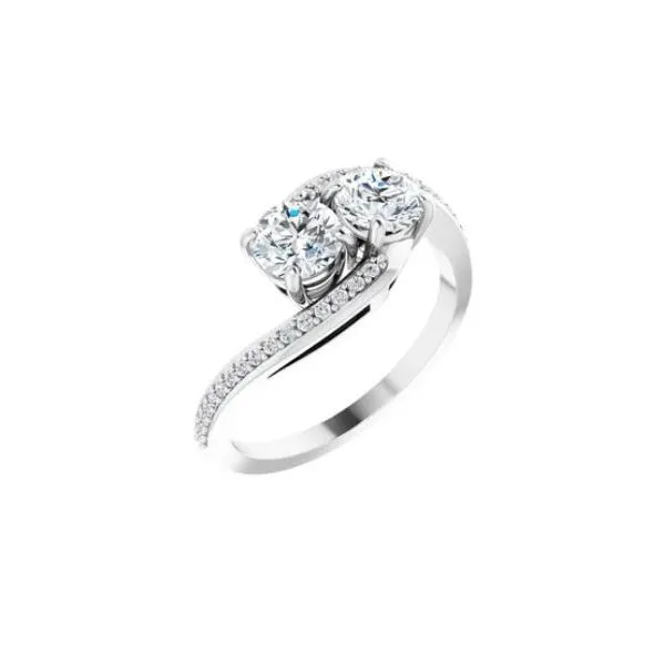 14Kt White Gold 1.25 CTTW Diamond 2 Stone Fashion Ring similar item image
