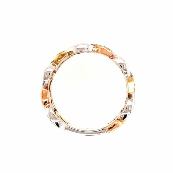 14Kt Yellow Gold Tricolor Leaves Diamond Fashion Ring
