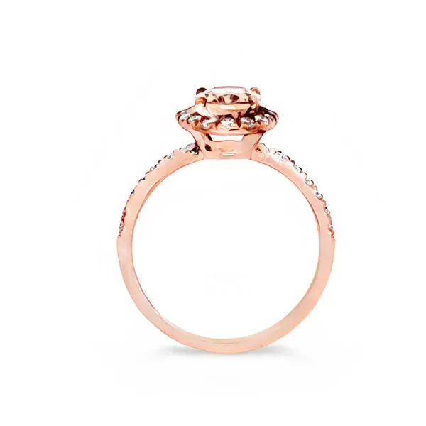 14Kt Rose Gold Diamond and Morganite Fashion Ring