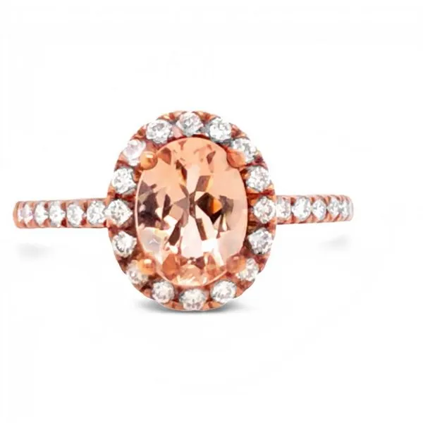 14Kt Rose Gold Diamond and Morganite Fashion Ring