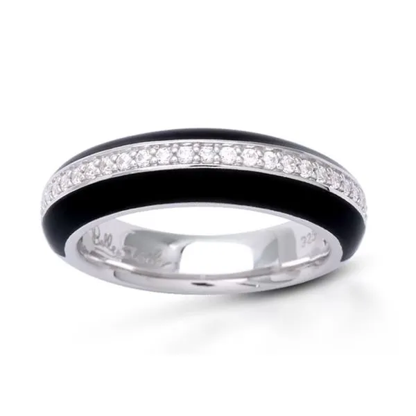 Sterling Silver Tenuto Black/CZ Fashion Ring