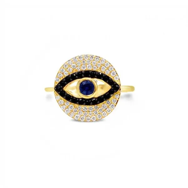 14Kt Yellow Evil Eye Ring