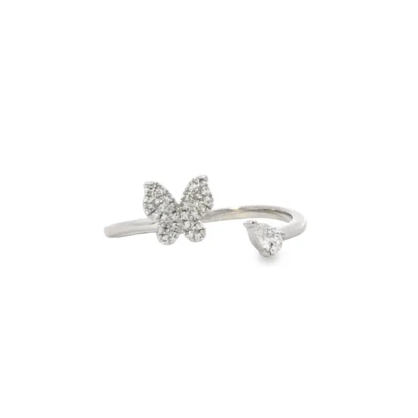 14Kt Diamond Pear Butterfly Ring