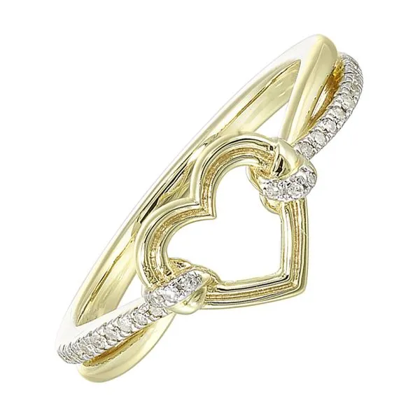 10K Yellow Gold Diamond Heart Fashion Ring JMR Jewelers Cooper City, FL