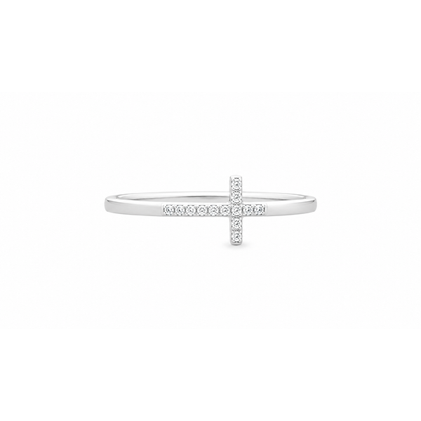 10 Karat White Gold Diamond Cross Fashion Ring JMR Jewelers Cooper City, FL