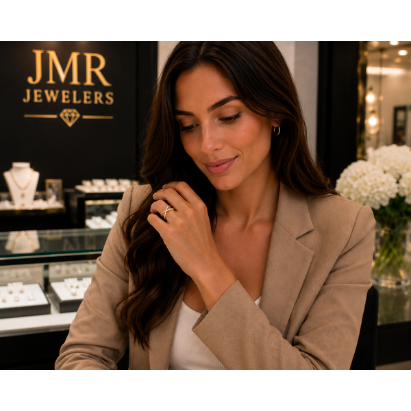 14 Karat Two-Tone Diamond Cris Cross Fashion Ring Image 3 JMR Jewelers Cooper City, FL