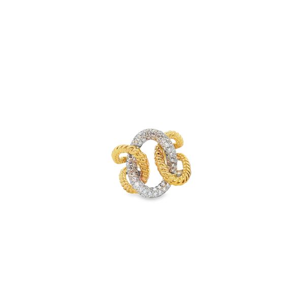 14 Karat Gold Diamond Triple Link Fashion Ring JMR Jewelers Cooper City, FL