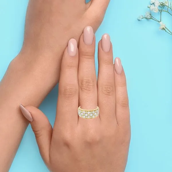 3 Piece 14Kt Yellow Lab Diamond Stack Rings
