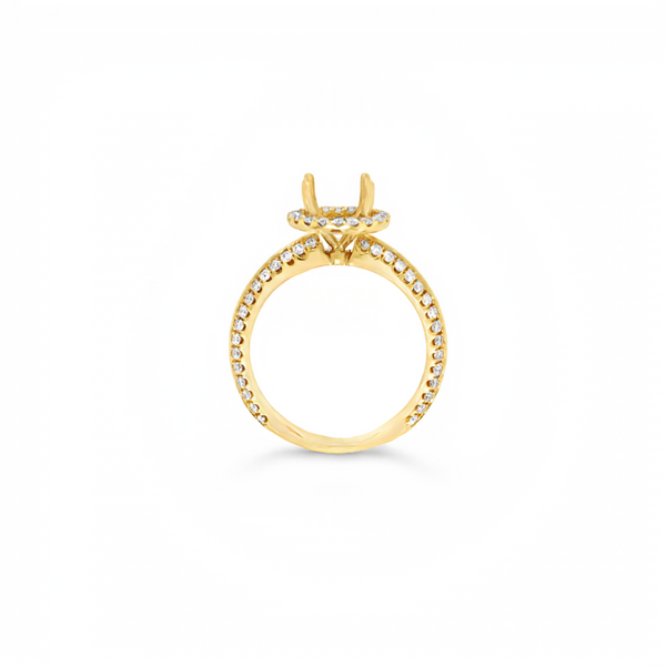 Yellow Gold Diamond Engagement Ring with Hidden Halo Image 2 JMR Jewelers Cooper City, FL