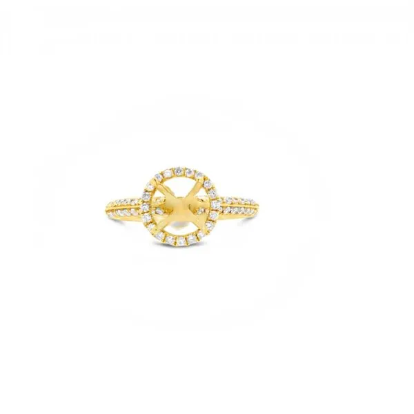 Yellow Gold Diamond Engagement Ring with Hidden Halo