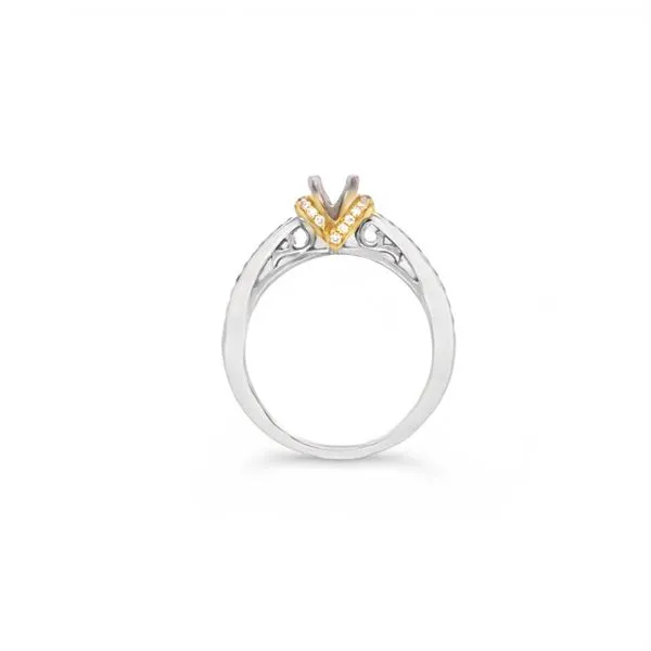 White and Yellow Gold Diamond Engagement Ring Image 2 JMR Jewelers Cooper City, FL