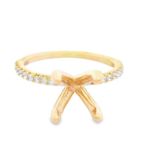 14 Karat Yellow Gold Diamond Semi-Mount Engagement Ring JMR Jewelers Cooper City, FL