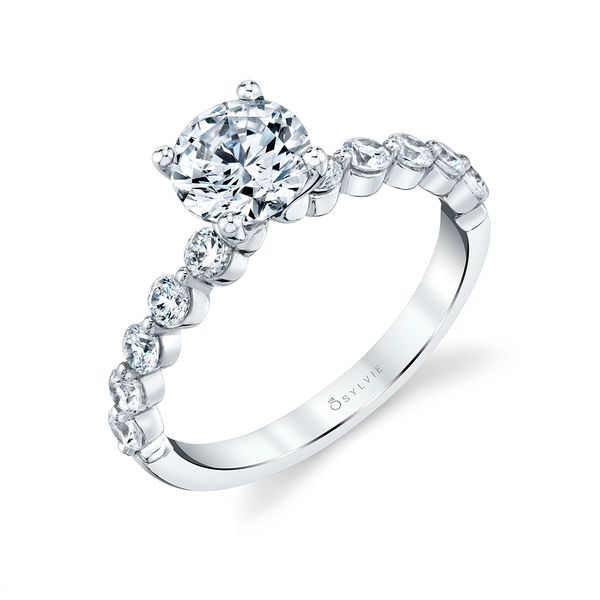 Sylvie White Gold Round Cut Diamond Engagement Ring JMR Jewelers Cooper City, FL