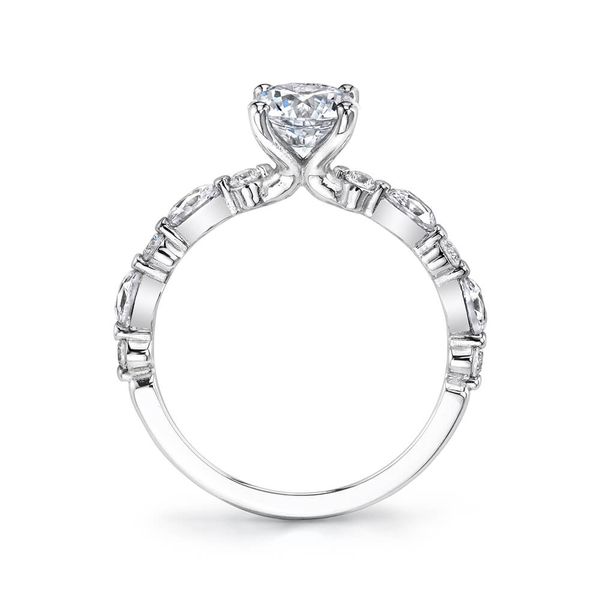Sylvie White Gold Round Cut Diamond Engagement Ring Image 2 JMR Jewelers Cooper City, FL