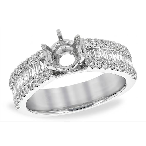 14K White Gold Diamond Baguette Semi-Mount Engagement Ring JMR Jewelers Cooper City, FL