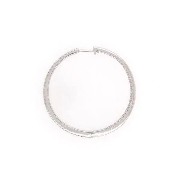 14K Yellow Gold .34CT Diamond Inside Out Hoop Earrings Image 2 JMR Jewelers Cooper City, FL