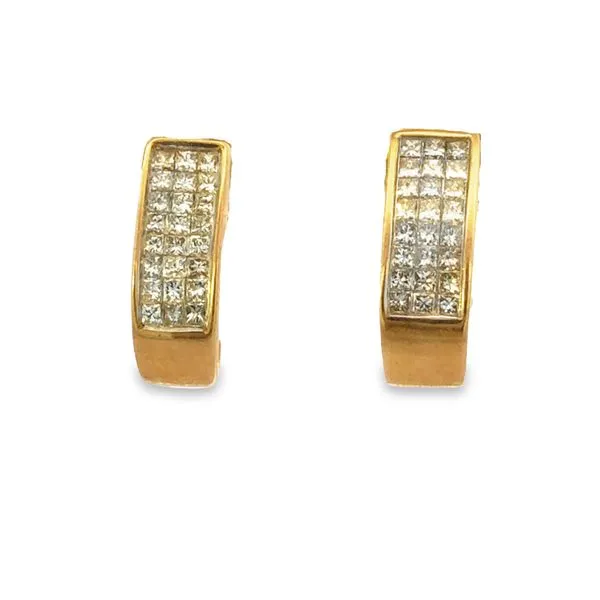 18K Yellow Gold 1.00ct Diamond Hoops