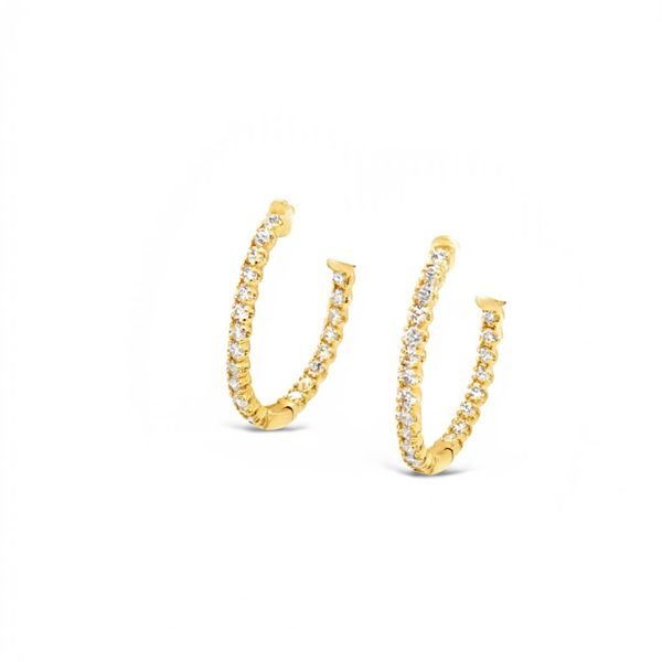 14K Yellow Gold 1.00 CT Diamond Oval Earrings JMR Jewelers Cooper City, FL