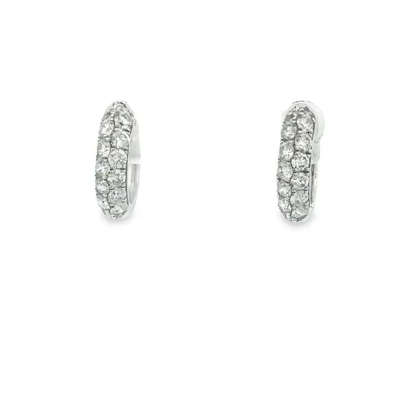 14Kt White Gold Diamond Hoop Earrings JMR Jewelers Cooper City, FL