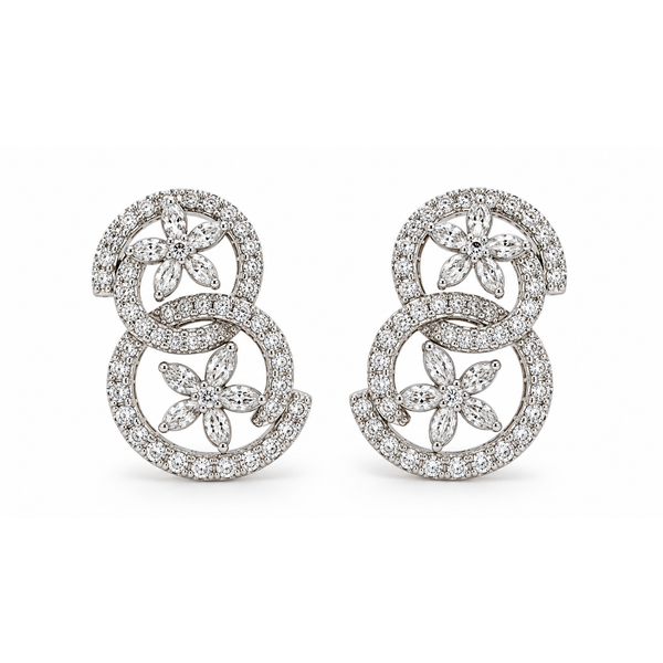 18K Diamond Earrings JMR Jewelers Cooper City, FL