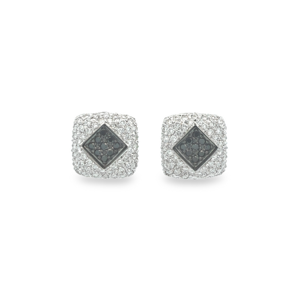 18Kt Diamond and Blue Topaz Earrings JMR Jewelers Cooper City, FL
