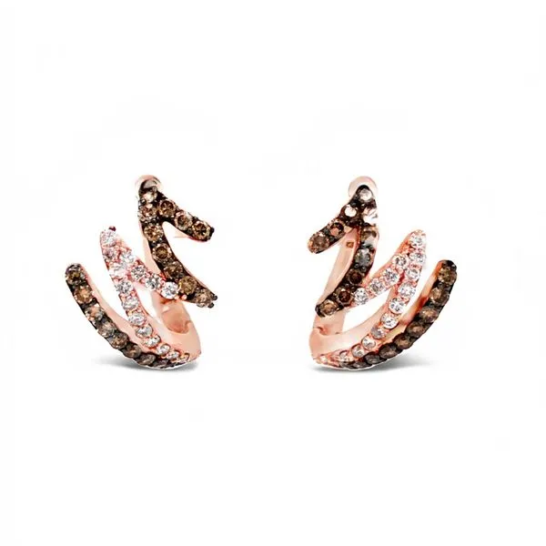 14Kt Yellow .63ct Brown Diamond Earrings