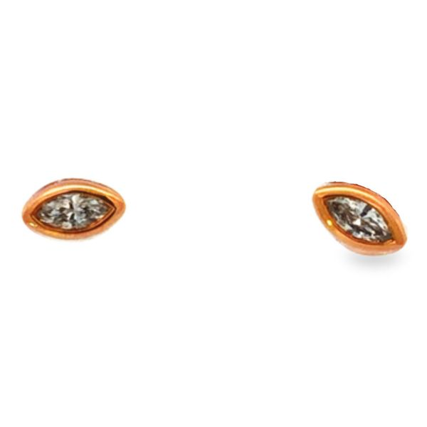14K Rose Gold Marquis Earrings Image 2 JMR Jewelers Cooper City, FL