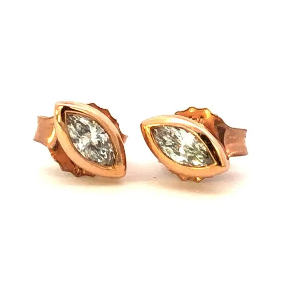 14K Rose Gold Marquis Earrings JMR Jewelers Cooper City, FL