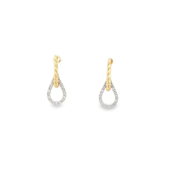 14K Two-Tone Diamond Earrings JMR Jewelers Cooper City, FL