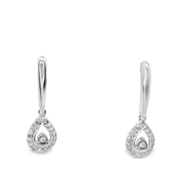 14 Karat White Gold Diamond Pear Drop Earrings