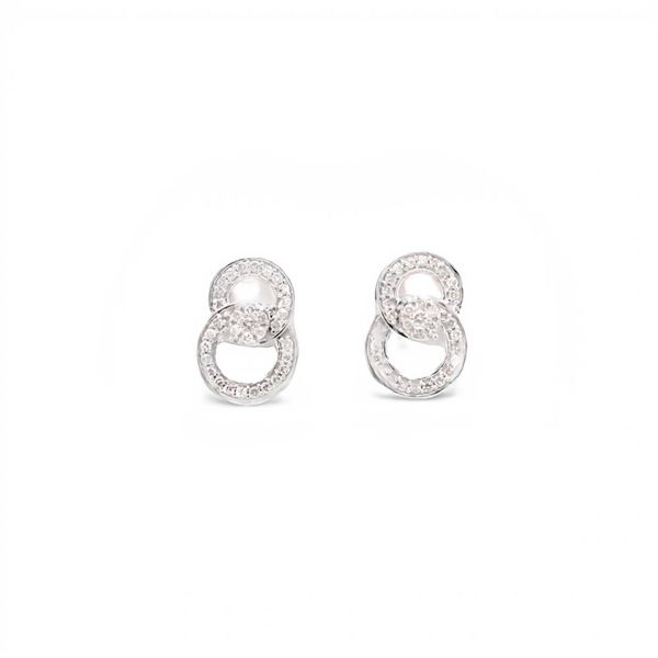 14K White Gold Double Circle Earrings JMR Jewelers Cooper City, FL