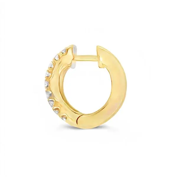 14Kt Yellow .93ct Diamond Huggie Hoop Earrings