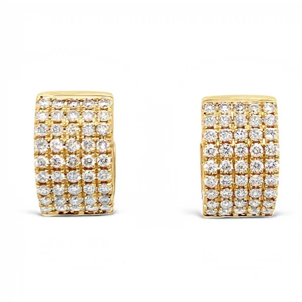 14Kt Yellow .93ct Diamond Huggie Hoop Earrings