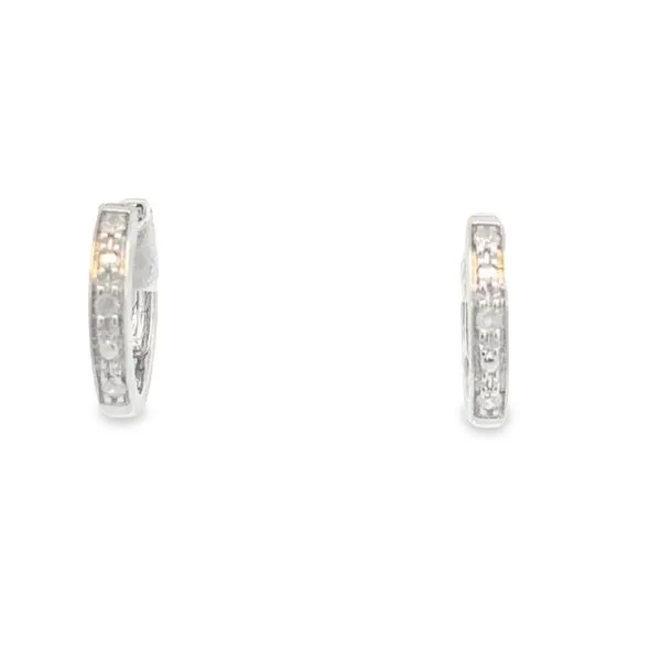 10K White Gold Diamond Hoop Earrings JMR Jewelers Cooper City, FL