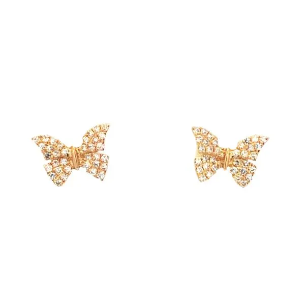 14Kt Yellow Diamond Butterfly Earrings