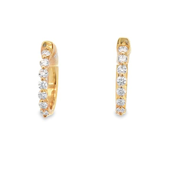 14Kt Yellow Gold .55ct Diamond Oval Hoop Earrings JMR Jewelers Cooper City, FL