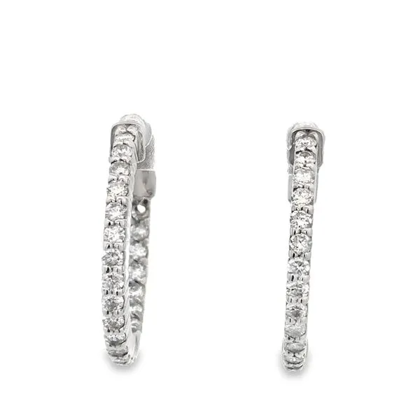 14Kt White Gold 1.50ct Diamond Hoop Earrings Image 2 JMR Jewelers Cooper City, FL